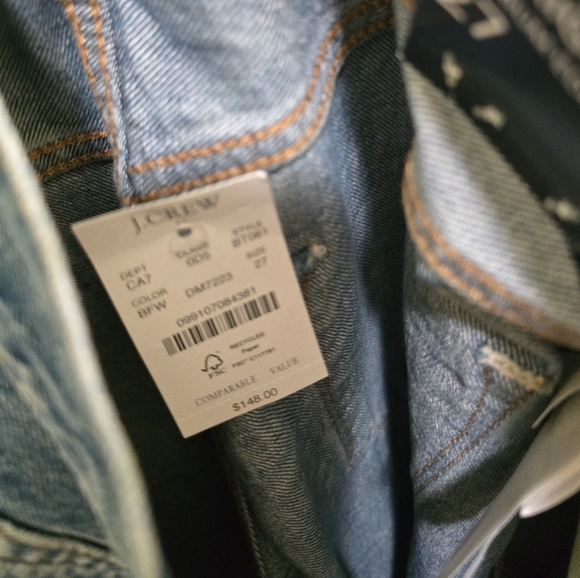 NWT J. Crew Premium Edition High Rise Straight Jeans Rigid Denim 27 Button Fly - Picture 8 of 10